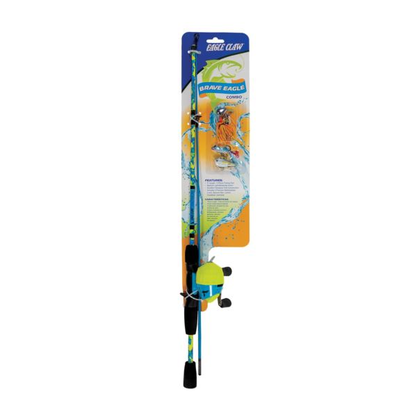 Brave Eagle 5' Medium Moderate Spincast Combo Carded - Blue