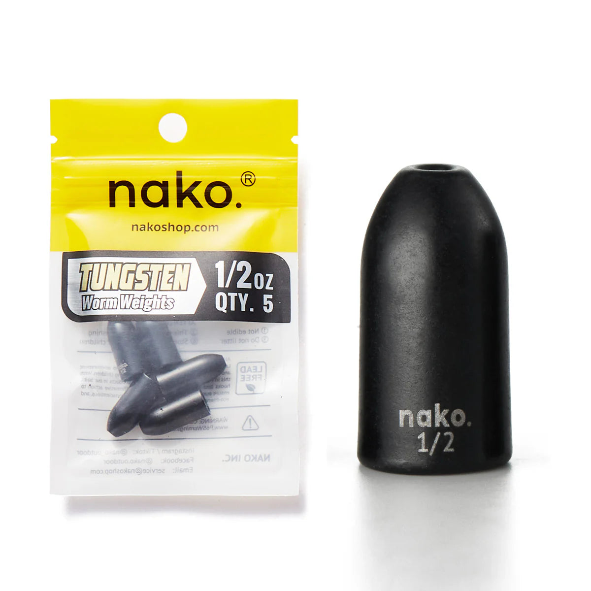 Tungsten Worm Weights 5 weights per pack