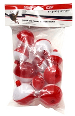 Eagle Claw Round Plastic Float Assortment - Red/White