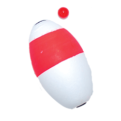 Comal Oval Foam Float Non-Weighted w/Bead - Red/White