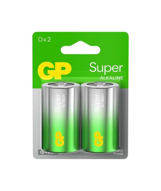 GP D Batteries 2pk Carded 10/box