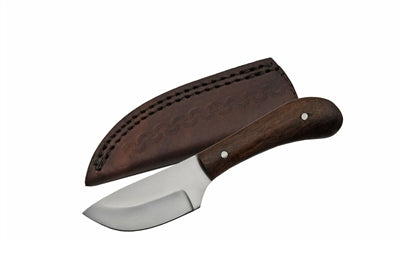 6" Wood Handle Skinning Knife with Sheath