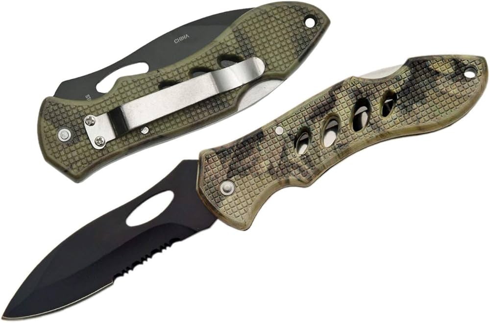 4 Inch Camo Folding Knife (per each)