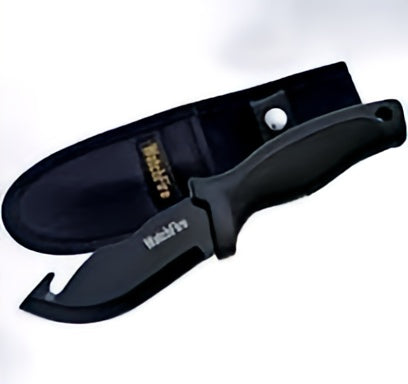 9 Inch Gut Hook Skinner/Hunting Knife - Black