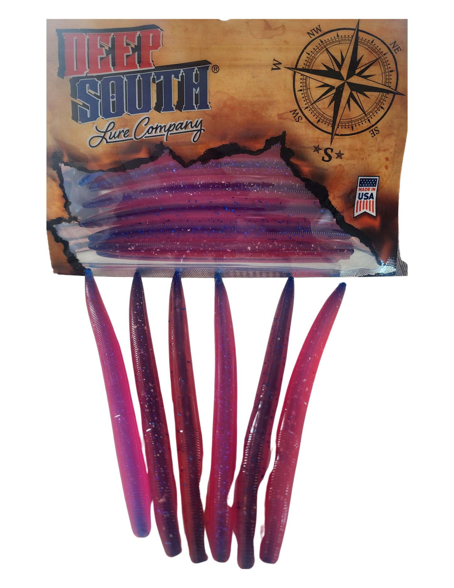Deep South Bass Worm - 6 Pack