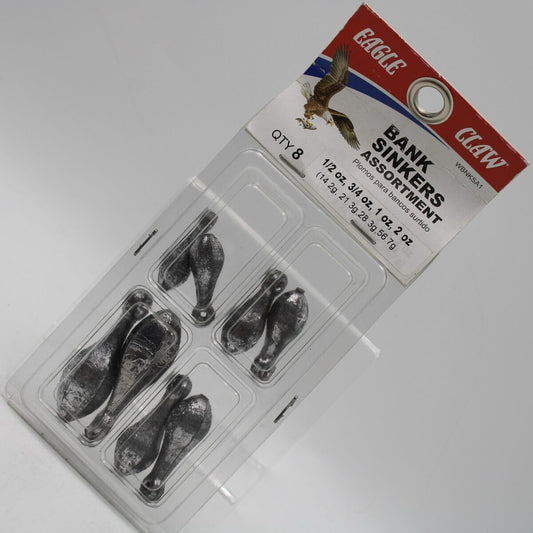 Bank Sinker Assortment (3 retail packs per carton) 2ea of 1/2-3/4-1-2oz