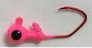 Round Jighead - Painted w/Eye w/Red Sickle Hook - 10pk