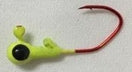 Round Jighead - Painted w/Eye w/Red Sickle Hook - 10pk