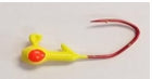 Round Jighead - Painted w/Eye w/Red Sickle Hook - 10pk