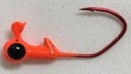Round Jighead - Painted w/Eye w/Red Sickle Hook - 10pk