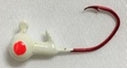 Round Jighead - Painted w/Eye w/Red Sickle Hook - 10pk