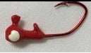 Round Jighead - Painted w/Eye w/Red Sickle Hook - 10pk