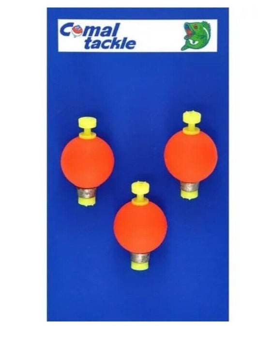 Comal Round Float Retail Packs Weighted Snap-On - Red - 1" Pk of 3
